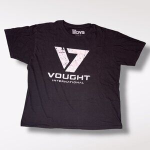 The Boys Vought International Logo Black Graphic T-Shirt 2XL